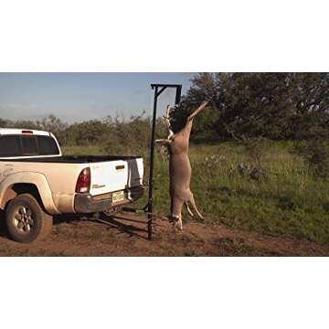 HME Truck Hitch Game Hunting Hoist - Complete Kit (Includes Winch/Gambrel for Skinning or Cleaning game) | 400 lb Capacity