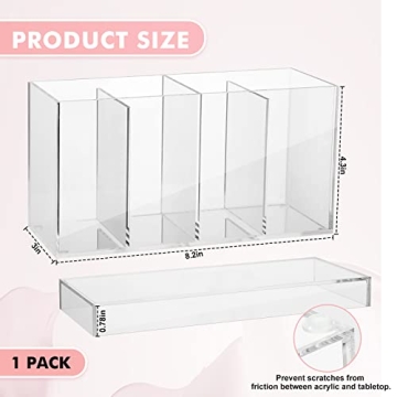 Yulejo 4 Compartment Acrylic Makeup Organizer with Lid
