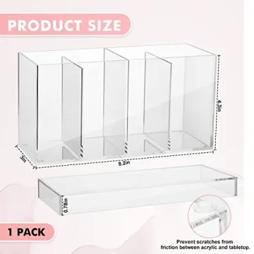 Yulejo 4 Compartment Acrylic Makeup Organizer with Lid
