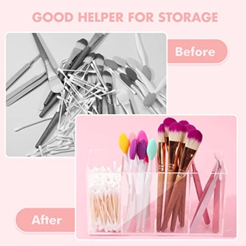 Yulejo 4 Compartment Acrylic Makeup Organizer with Lid