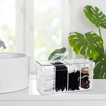 Yulejo 4 Compartment Acrylic Makeup Organizer with Lid