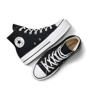 Converse Women's Chuck Taylor All Star Lift High Top Sneakers, Black/White/White, 9 Medium US