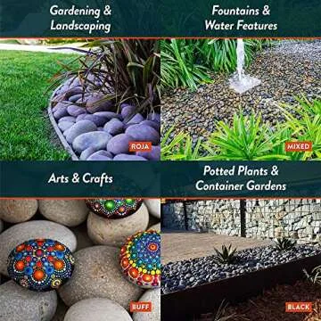 Mexican Beach Pebbles for Garden Design - Natural 20lbs