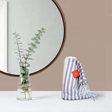 Club Kokomo Turkish Beach & Bath Towel - Eco Friendly Quick Dry Towel - XL 100% Organic Cotton Peshtemal Towel - 37x69 - Sand Free & Sustainable Beach, Bath, Travel, Gym, Spa Towel or Blanket