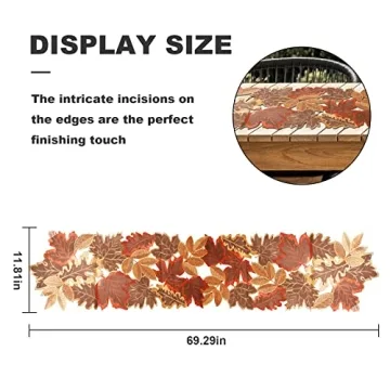 Fall Harvest Table Runner 13x70 for Thanksgiving and Halloween