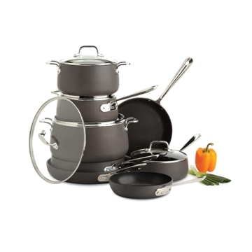 All-Clad HA1 Nonstick Cookware Set - 13 Piece Induction Safe Kitchen Essential
