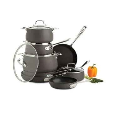 All-Clad HA1 Nonstick Cookware Set - 13 Piece Induction Safe Kitchen Essential