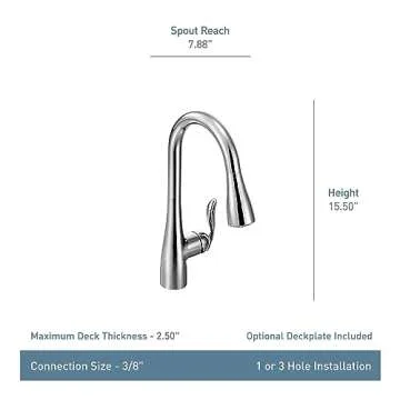 Moen Arbor Matte Black Pull Down Kitchen Faucet with Power Boost