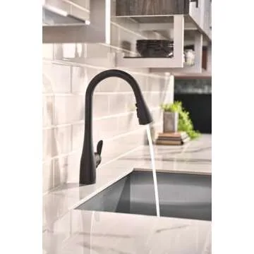 Moen Arbor Matte Black Pull Down Kitchen Faucet with Power Boost