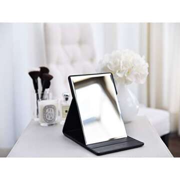 MODESSE Portable Makeup Mirror - Chic Vegan Leather Design