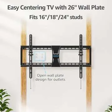 MOUNTUP UL Listed TV Wall Mount, Tilting TV Mount Bracket for Most 37-82 Inch Flat Screen/Curved TV Low Profile Wall Mount Saving Space Max VESA 600x400mm Hold up to 99 lbs Fit 16" 18" 24" Stud MU0008