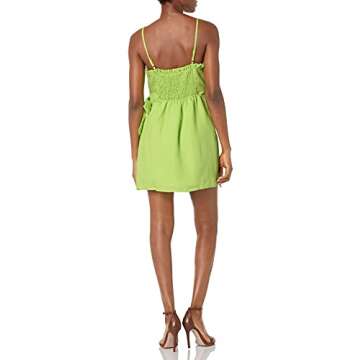 Moon River Women's Sleeveless Side Tie Short Dress, Lime Green, s