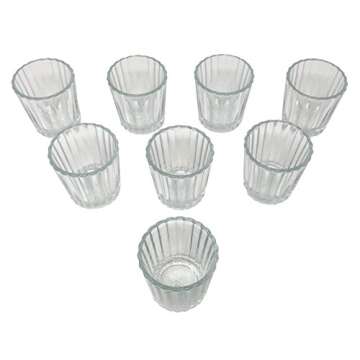 Set of 8 Mezcal Glasses, Vaso Veladora para Mezcal. Traditional Glass for Mexican Drinks With a Wide...