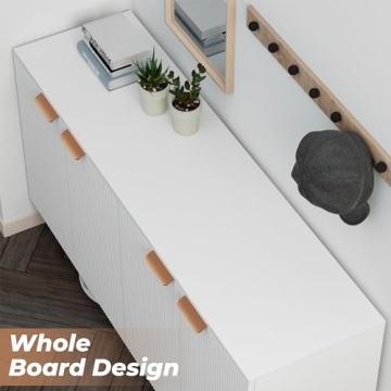 VVFLU Fluted White Storage Cabinet for Modern Homes