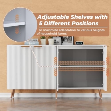 VVFLU Fluted White Storage Cabinet for Modern Homes