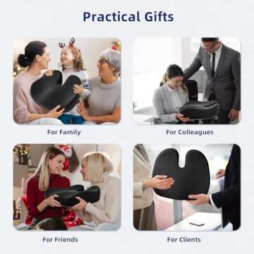 Ruizman Seat Cushions for Office Chairs - Large Office Chair Cushion for Butt - Memory Foam Seat Cushion for Tailbone Pain Relief | 18.1x16.5 Inches (Luxury Black)