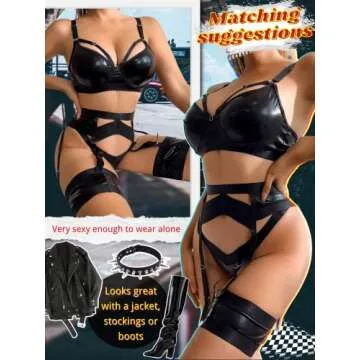 Kaei&Shi Sexy 4 Piece Lingerie Set for Women