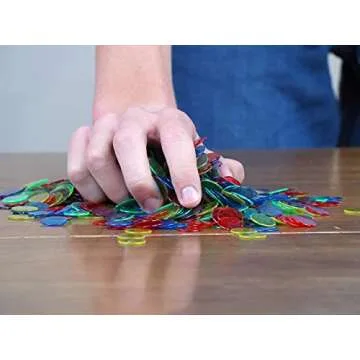 Regal Bingo Plastic Bingo Chips 500 Pcs - Clear Transparent Counters Game Chips Set for Board Game - Bingo Night - 3/4 Inch Assorted Colors