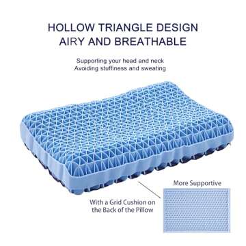 Berklan Supportive Pillow for Neck Shoulder Pain Relief 100% Elastic Grid Oversized Cool Ergonomic P...