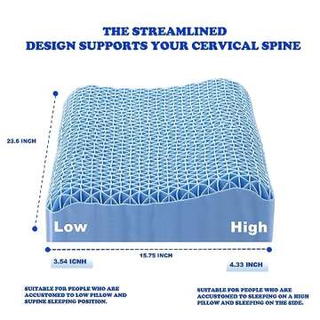 Berklan Supportive Pillow for Neck Shoulder Pain Relief 100% Elastic Grid Oversized Cool Ergonomic Pillow with Breathable Cover