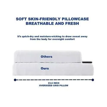 Berklan Supportive Pillow for Neck Shoulder Pain Relief 100% Elastic Grid Oversized Cool Ergonomic Pillow with Breathable Cover