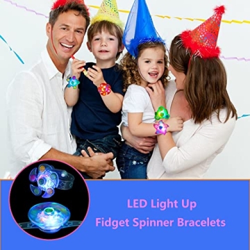 LED Light Up Fidget Spinner Bracelets 25 Pack