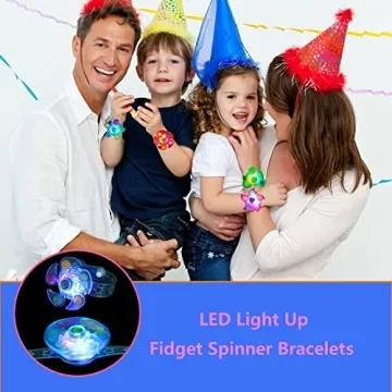LED Light Up Fidget Spinner Bracelets 25 Pack