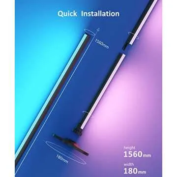 GonHui Corner Floor Lamp, LED Smart Floor Lamp Compatible with Alexa, Color Changing Ambience Light with Music Sync, Modern Corner Lit Standing Lamp for Living Room Bedroom Gaming Room(Black)