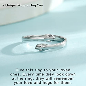 Yesteel Sterling Silver Hug Rings for Teen Girls