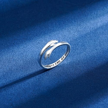 Yesteel Sterling Silver Hug Rings for Teen Girls