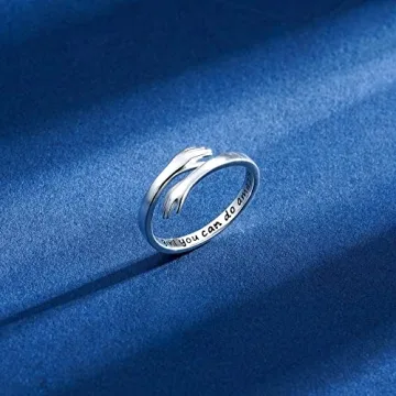Yesteel Sterling Silver Hug Rings for Teen Girls