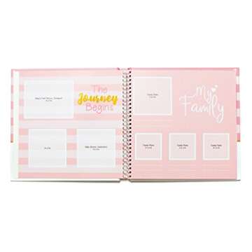Keepsake Memory Book for Baby Boy or Girl – Timeless First 5 Year Baby Book – A Milestone Book to Record Every Event from Birth to Age 5 – Gender Neutral Journal Scrapbook Photo Album, Pink