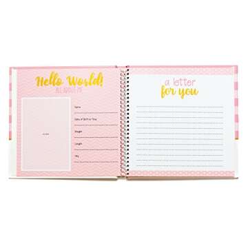 Keepsake Memory Book for Baby Boy or Girl – Timeless First 5 Year Baby Book – A Milestone Book to Record Every Event from Birth to Age 5 – Gender Neutral Journal Scrapbook Photo Album, Pink