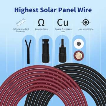Solar Extension Cable 10 Gauge 50Ft SJZSUNRUN Tinned Copper Wire with Connectors