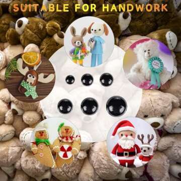 Vanblue Safety Eyes 150Pcs 6-12 mm Plastic Safety Eyes with Washers Craft Eyes for Amigurumi Stuffed Animal Crochet Projects Teddy Bear Puppet Toys DIY Crafts Making Halloween Decorations