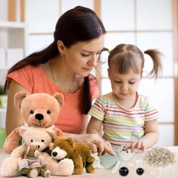 Vanblue Safety Eyes 150Pcs 6-12 mm Plastic Safety Eyes with Washers Craft Eyes for Amigurumi Stuffed Animal Crochet Projects Teddy Bear Puppet Toys DIY Crafts Making Halloween Decorations