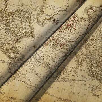 Old World Map Tapestry, Vintage World Map Geographical Distribution Tapestry Wall Hanging, Brown Historical Atlas Educational World Map Poster for Wall Classroom Bedroom Living Room Office 60x40 Inch