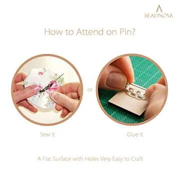 BEADNOVA Brooch Pin Back 60pcs for Crafting & Jewelry