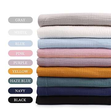 Wrinkle Gauze Cotton Material Quilting Sewing Craft Fabric Table Runners Decor Cloth for Party, Wedd...