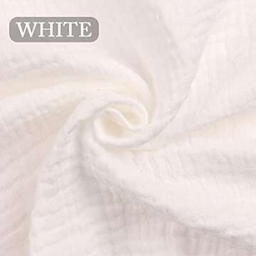 Wrinkle Gauze Cotton Quilting Fabric for Events - 2 Yard White