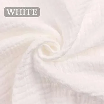 Wrinkle Gauze Cotton Quilting Fabric for Events - 2 Yard White