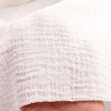 Wrinkle Gauze Cotton Quilting Fabric for Events - 2 Yard White