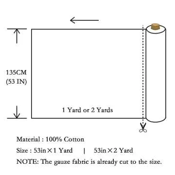 Wrinkle Gauze Cotton Quilting Fabric for Events - 2 Yard White