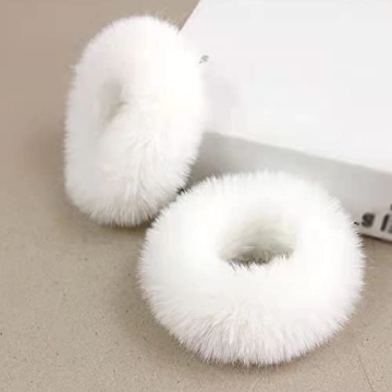 Faux Fur Hair Scrunchies, Fluffy Hair Ties for Women - Trendy Hair Accessories
