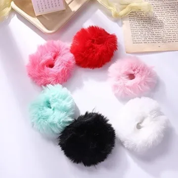 Faux Fur Hair Scrunchies - Stylish & Comfy Hair Ties for Women