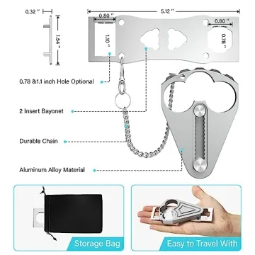 Portable Door Lock for Hotel Door Safety and Security