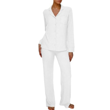 AnotherChill Women's Pajamas Set - Luxurious Long Sleeve Soft Sleepwear for Ultimate Comfort on Chil...