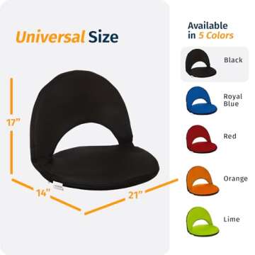 Alpcour Folding Stadium Seat – Deluxe Outdoor Camping Reclining Waterproof Cushion Chair for Bleac...