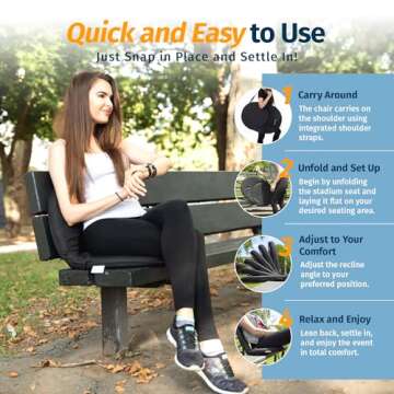 Alpcour Folding Stadium Seat - Deluxe Waterproof Outdoor Chair