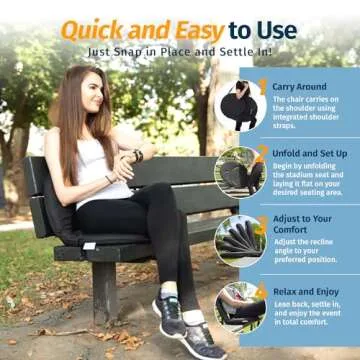 Alpcour Folding Stadium Seat - Deluxe Waterproof Outdoor Chair